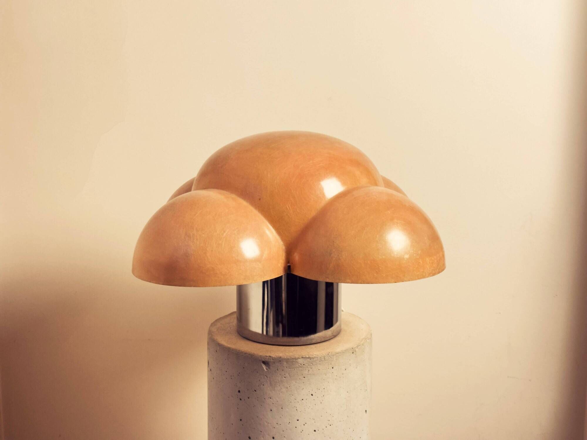 Piero gianemilio & anna monti “luna” table lamp for candle, italy, circa 1970