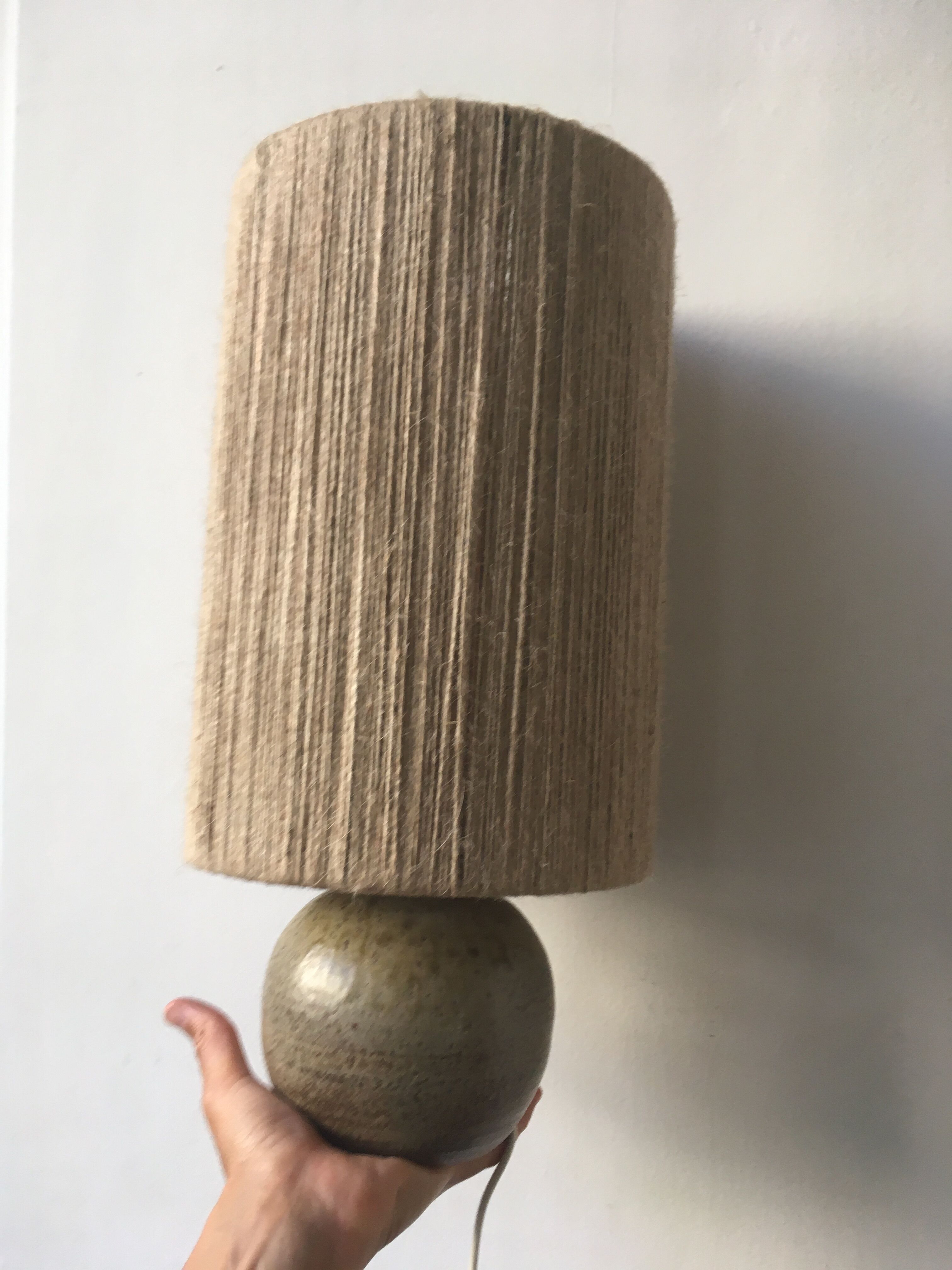 Vintage lampshade day handmade hemp