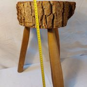 Brutalist tripod stool - French popular craftsmanship from the 20th century