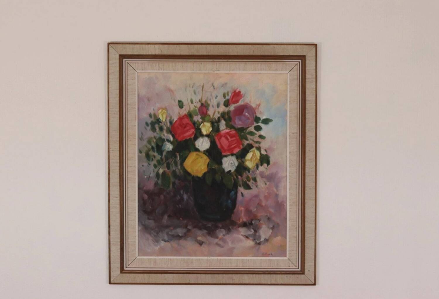 Original European Oil on Canvas – “Vase” – Signed Willack – Vintage