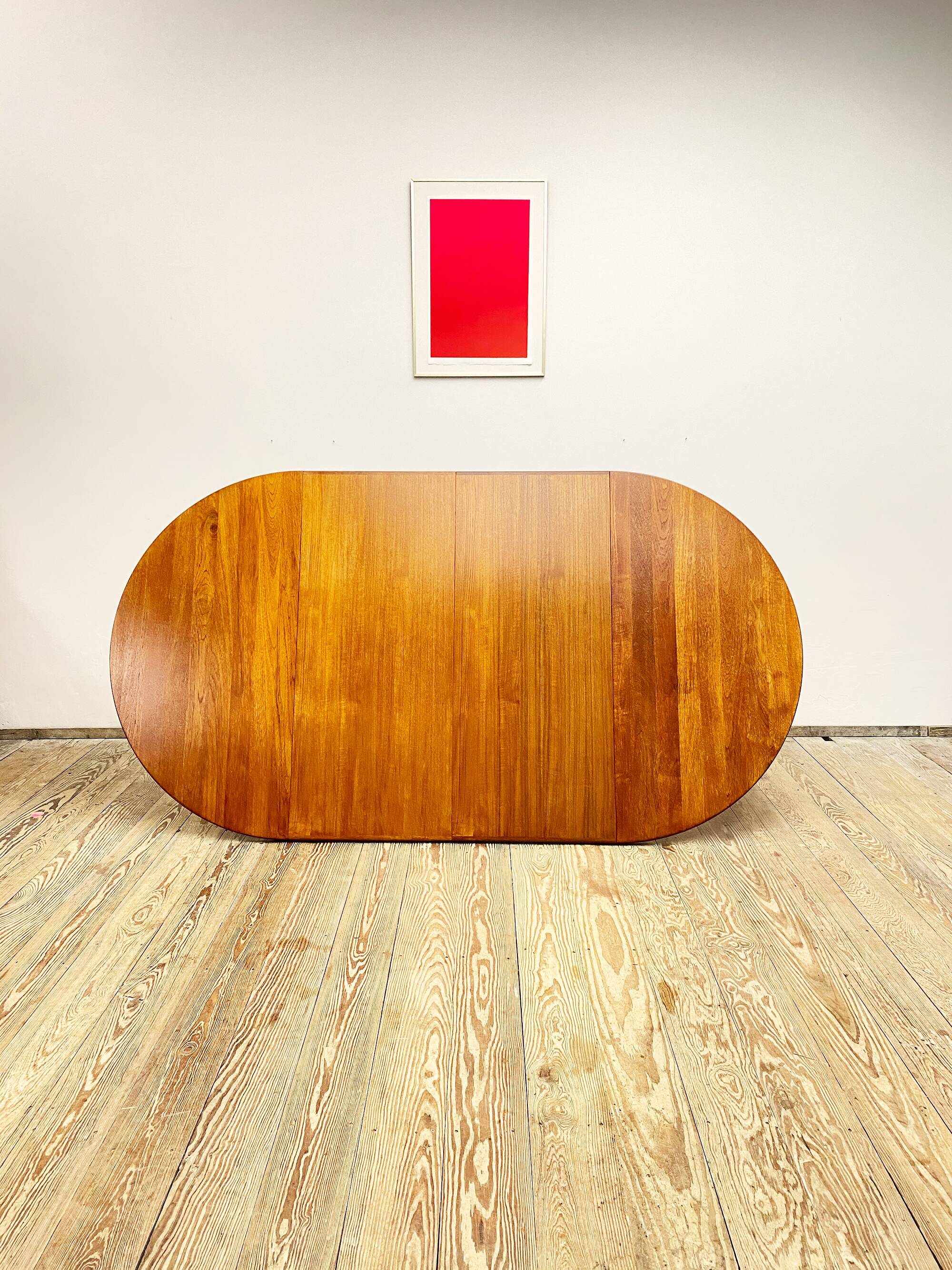 Extendable round mid century teak dining table, 1950s, Denmark