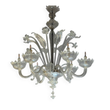 Venetian chandelier made of Murano glass, six light arms, circa 1940.