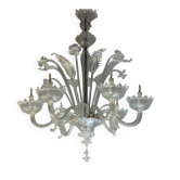 Venetian chandelier made of Murano glass, six light arms, circa 1940.