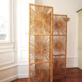 Peacock rattan screen