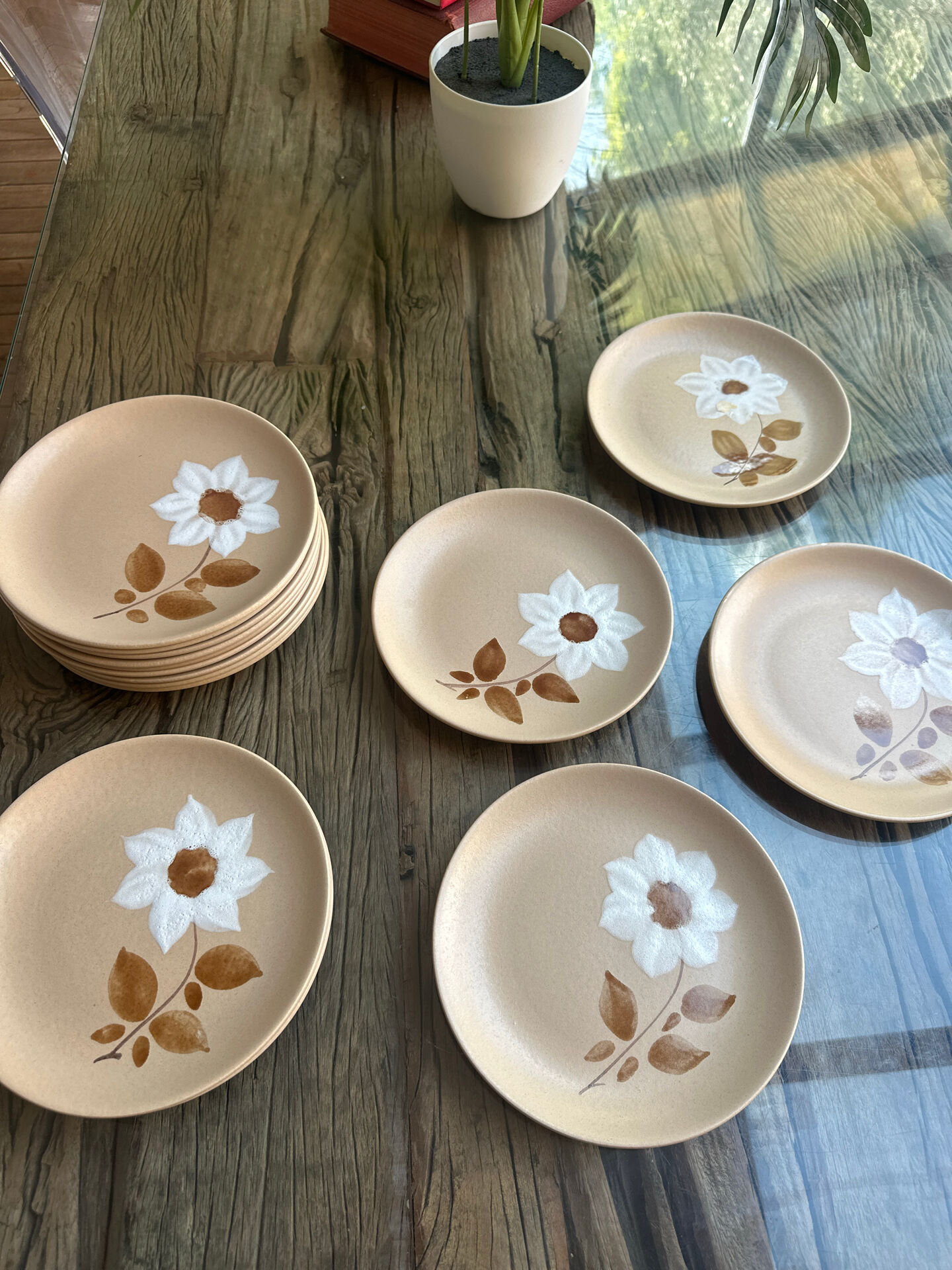 Hand-painted stoneware plate