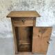 Vintage high bedside table in solid wood