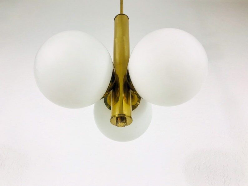 Brass pendant lamp by Kaiser, Germany, 60s