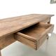 Solid pine farmhouse table, two drawers, fluted legs, France.