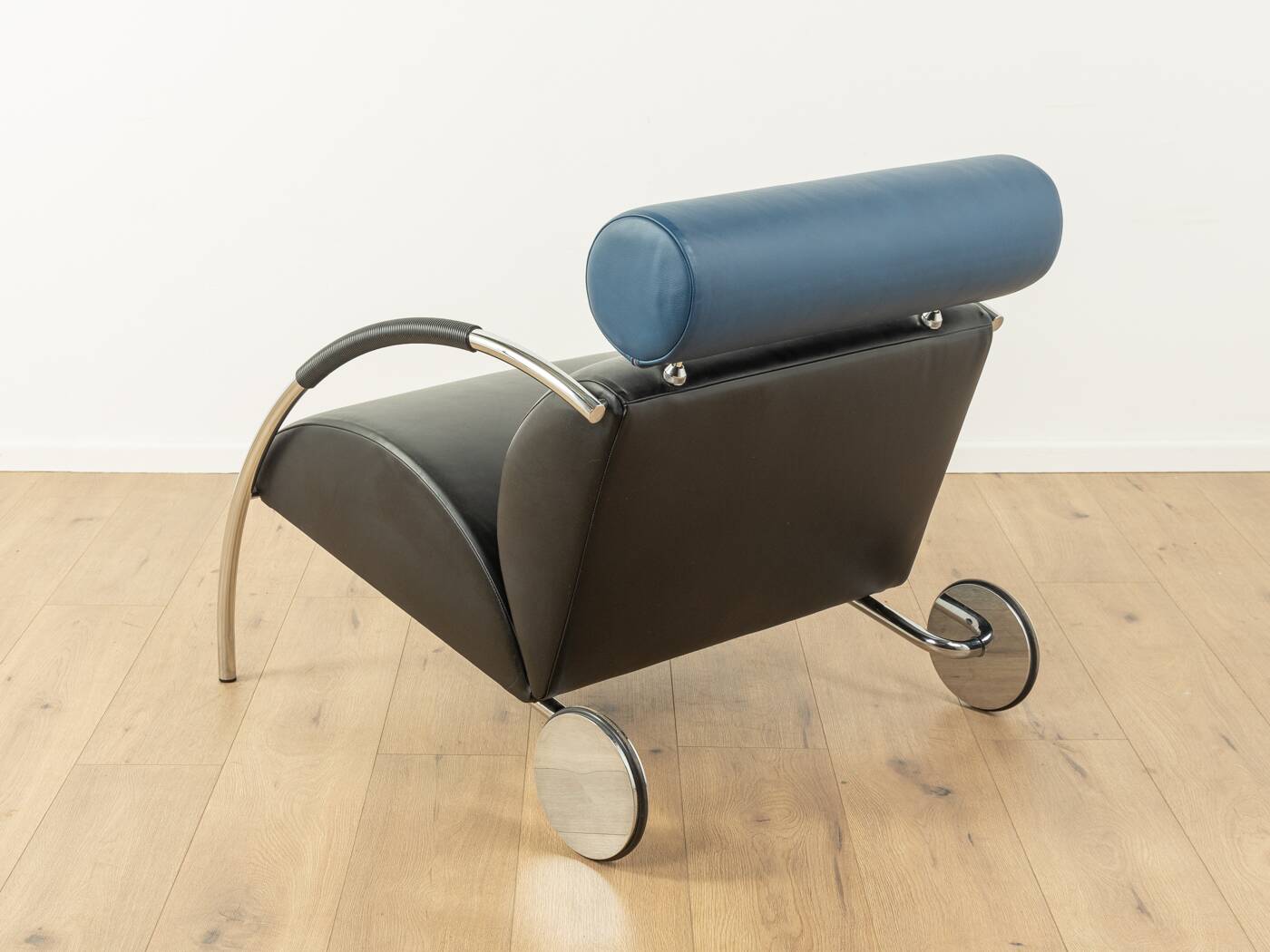 Fauteuil en chrome et cuir Zyklus par Peter Maly pour COR, 1984