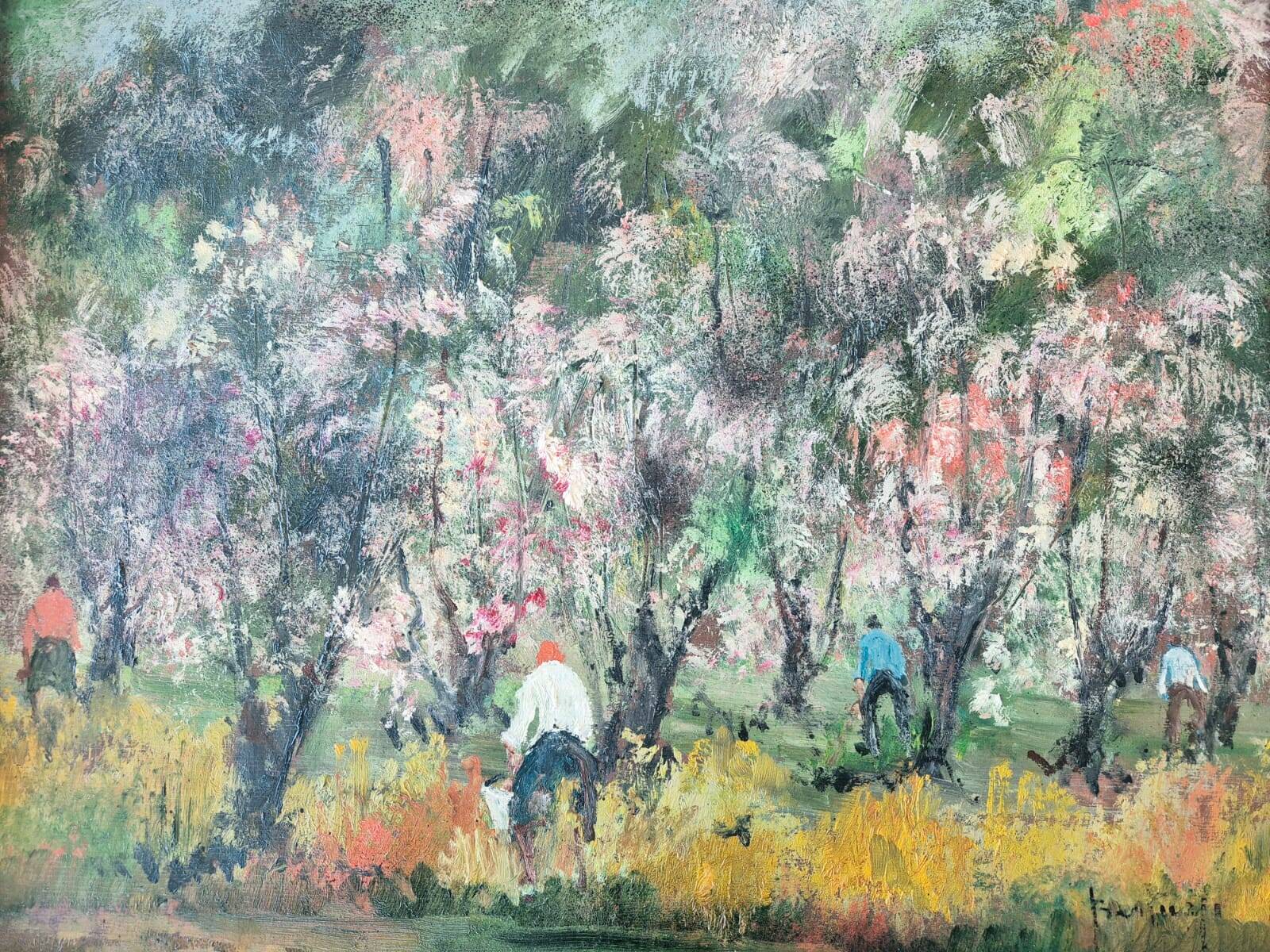 Tableau Huile sur Bois "Primavera" par Guido Bertuzzi - École Milanaise (19