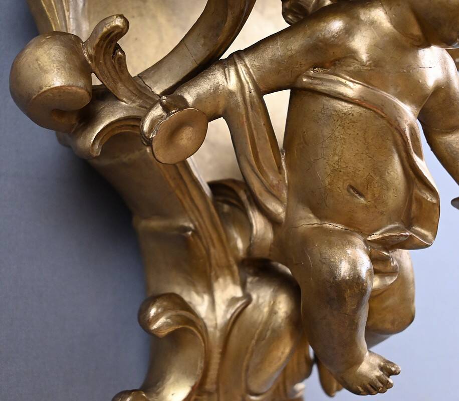 Pair of gilt wood wall consoles – late 19th century