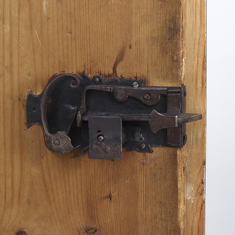 Cabinet de mariée en folk art peint antique de ferme rustique 1863