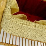 1950s mid century bamboo rattan wicker sewing box or knitting basket