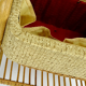 1950s mid century bamboo rattan wicker sewing box or knitting basket