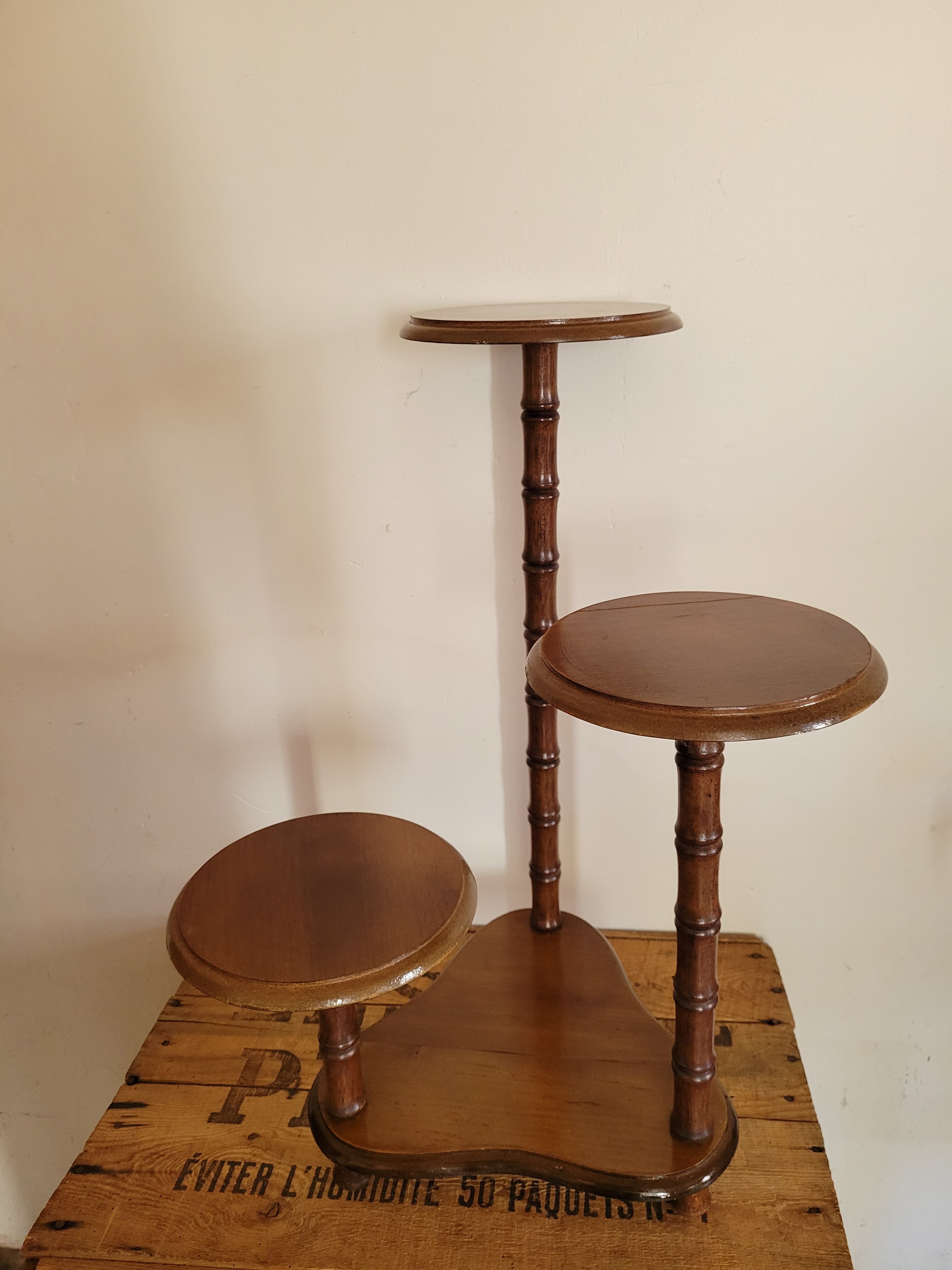 Bamboo faux plant holder