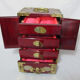 Wooden jewelry box adorned with Chinese jade plates