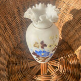 Antique enamelled opaline vase