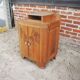 Antique art deco style wooden and marble bedside table