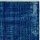 Vintage Hand-Knotted Shabby Chic Style Turkish Wool Area Rug Overdyed in Blue