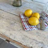 Old farmhouse table in weathered wood