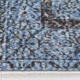 3x7 Navy Blue Vintage Runner Rug, 78x218Cm