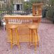 Rattan bar and 2 stools