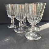 6 Baccarat Clermont 19th century wine glasses