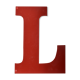 Letter "L" industrial red