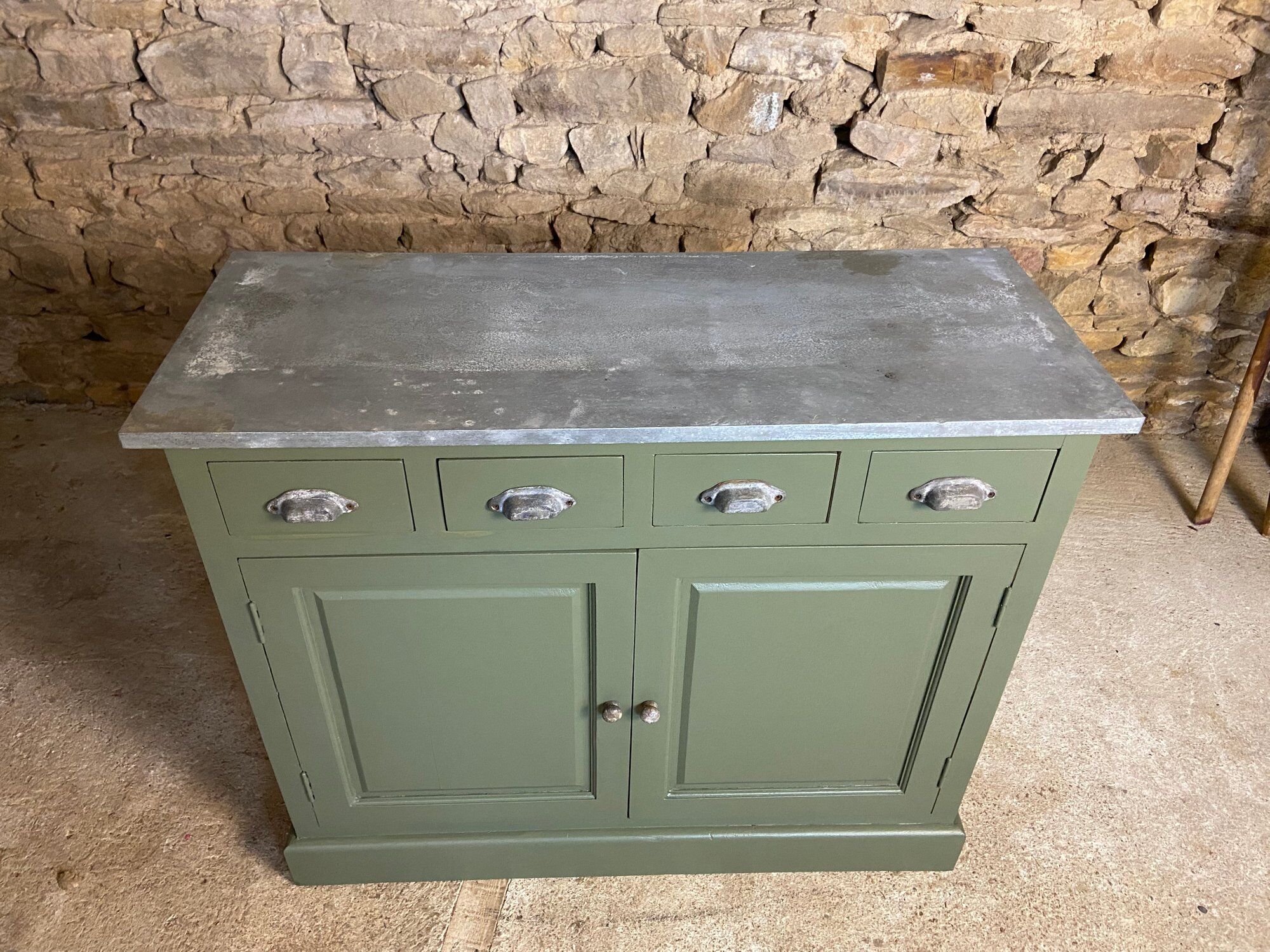 Green sideboard 4 drawers