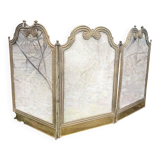 Antique brass fireplace screen