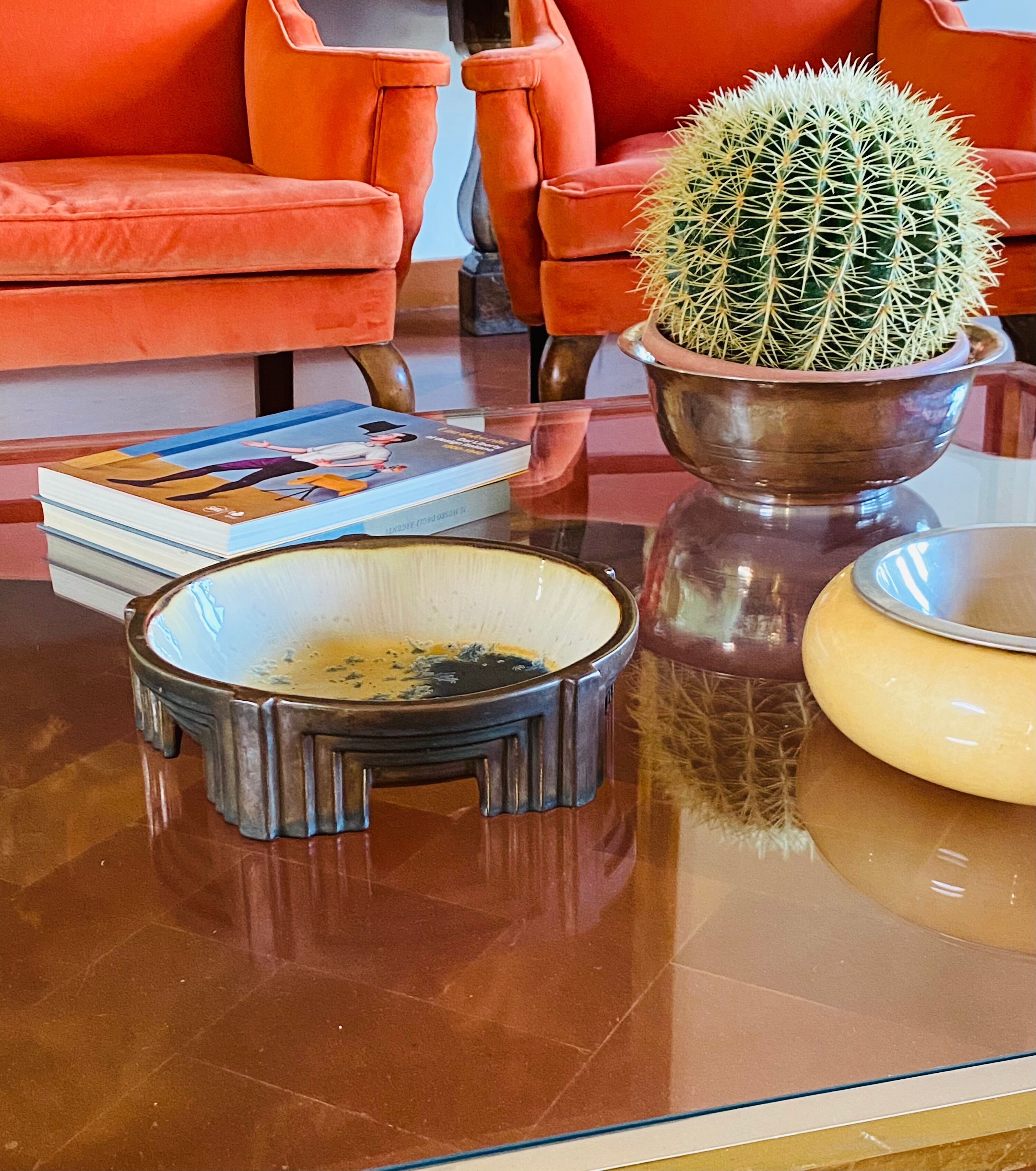 Art Deco ceramic centerpiece, Mougin Freres, Nancy France 1920s