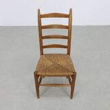 3x Ladder Chair in Oak & Rush, 1960s