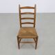 3x Chaises Échelle en Chêne et Rush, 1960s