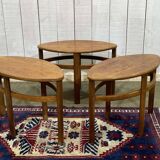 Trio of 70s teak side tables