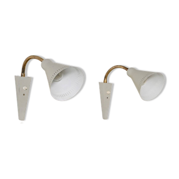 Pair of Scandinavian adjustable wall lamps, '50s