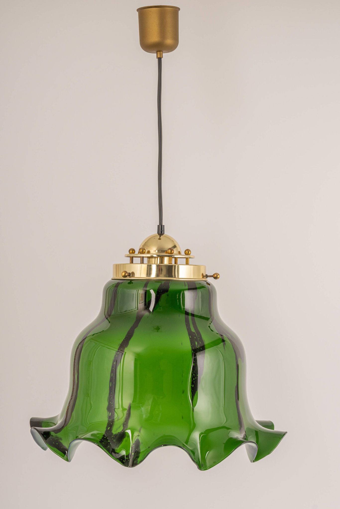 Orange glass pendant by Peill Putzler, Germany, 1970.