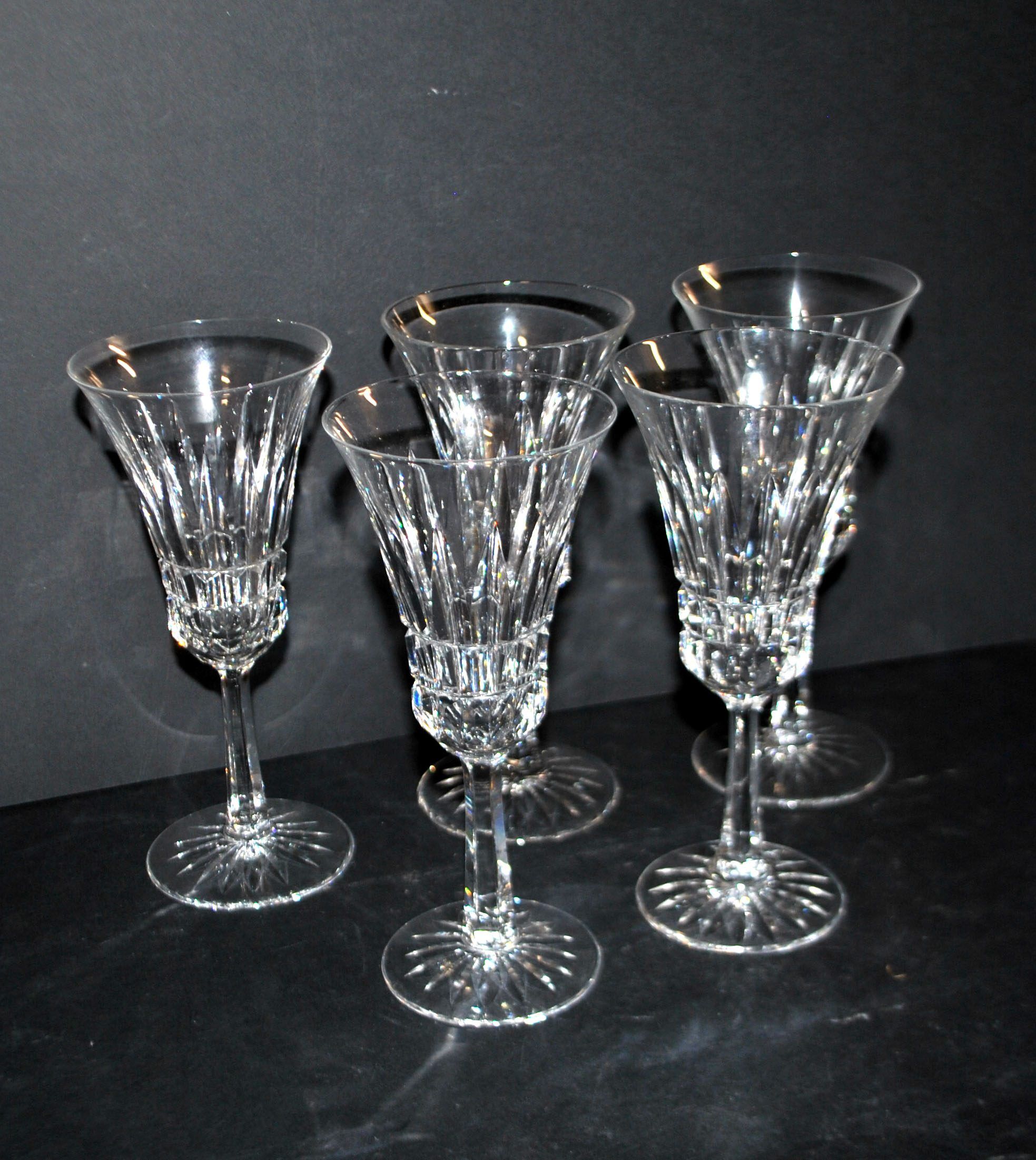 Villeroy Boch set of 5 cut crystal champagne flutes – Royal model VB H17cm