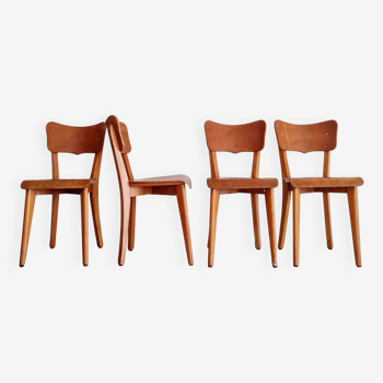 Series of wooden bistro chairs