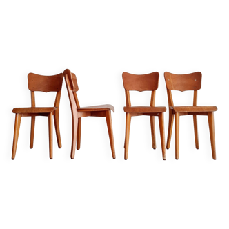 Series of wooden bistro chairs