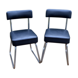 Paire de chaises skaï noir