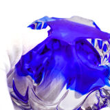 Sculptural Cobalt Blue & Crystal Sommerso Dish - Murano - 1960