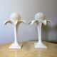 Pair of white ceramic palm tree lamps by Michael Andersen, 1970s