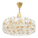 Golden brass and crystal chandelier, Sciolari design by Palwa, Germany, 1970s.