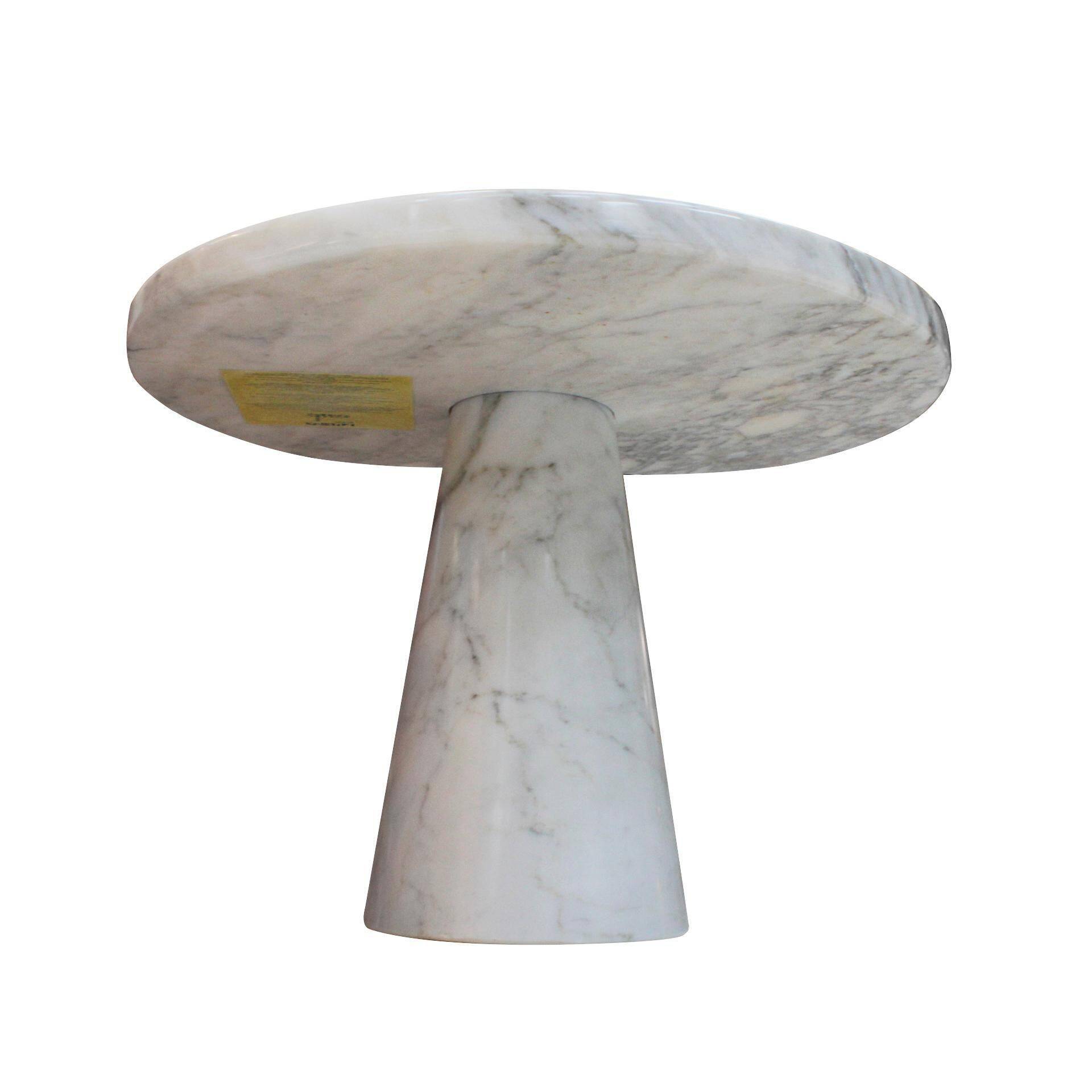 Original Angelo Mangiarotti Italian "Eros" Carrara Marble Side Tables