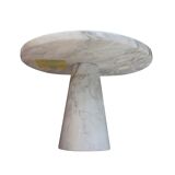 Original Angelo Mangiarotti Italian "Eros" Carrara Marble Side Tables