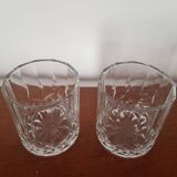 Set of 2 crystal whisky glasses