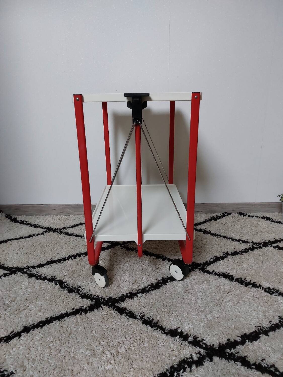 Desserte métal frz par lucien lepoix 1983 pop art vintage roulante pliable