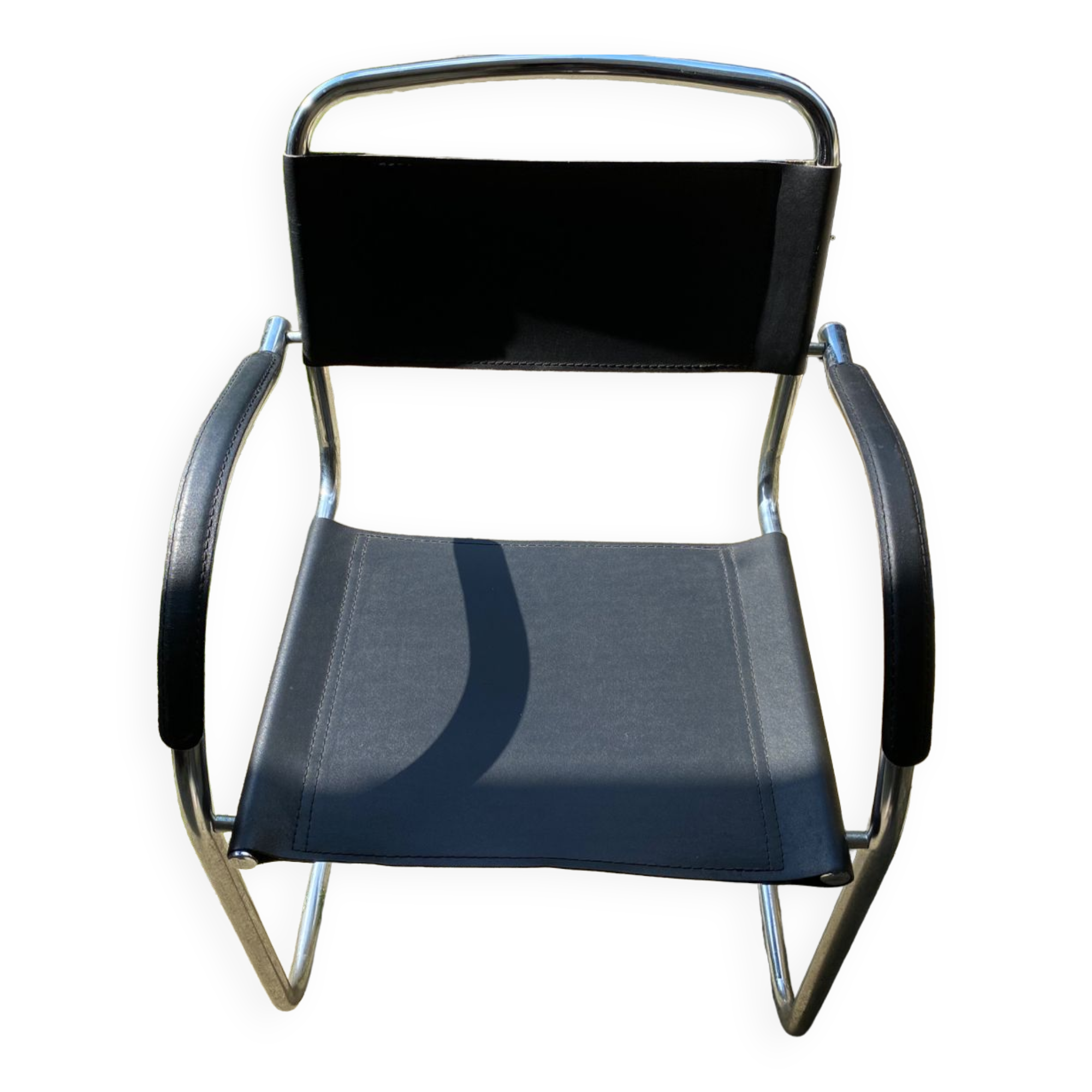 Leather and chrome chair