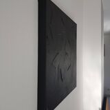 Tableau peinture abstraite minimaliste monochrome noir