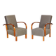 Art Deco Walnut Reclining Chairs, Czechia, 1930s, Set of 2